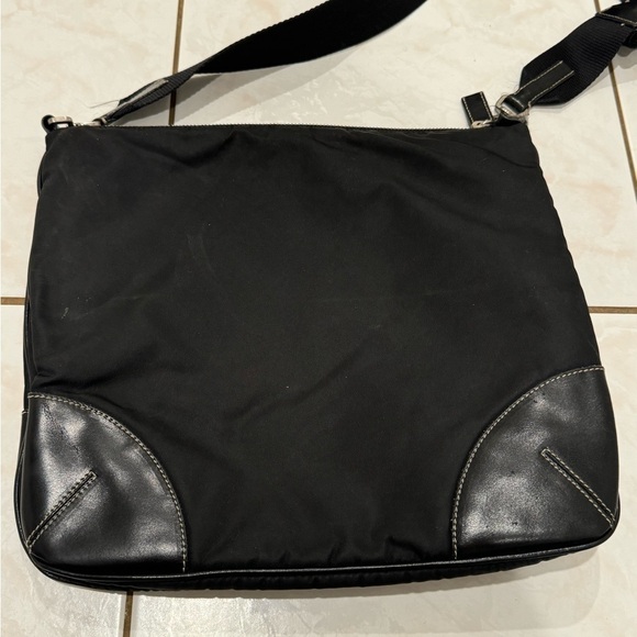 PRADA Authentic Tessuto Nylon Saffiano Crossbody Bag in Black - Picture 2 of 16